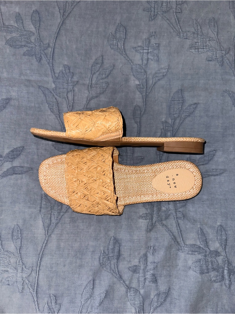 a new day Tan Woven Slide Sandals